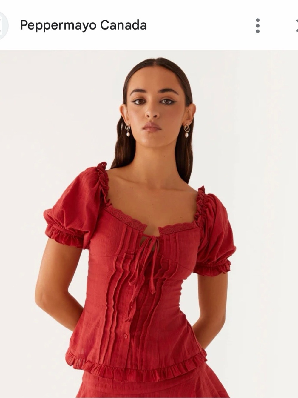 Pepper mayo Red Puff Sleeves